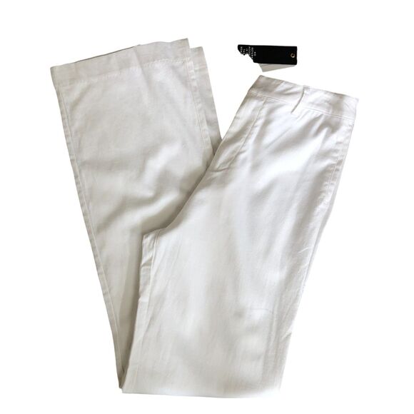 All Things Golden NWT White Linen Blend High Waist Straight Leg Trouser Pants M - Picture 13 of 13